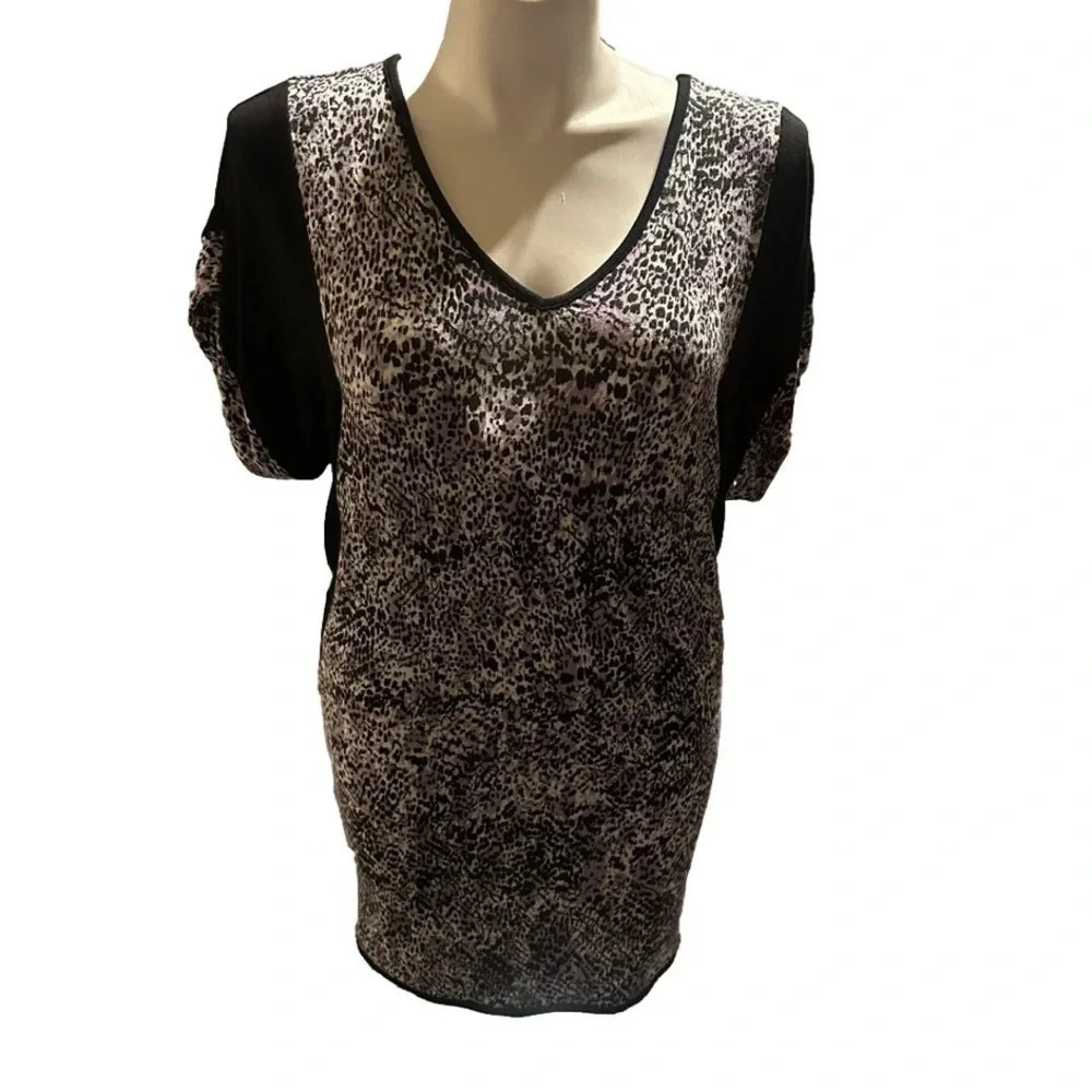 DKNY Short Sleeve Scatter Print Dress Size M